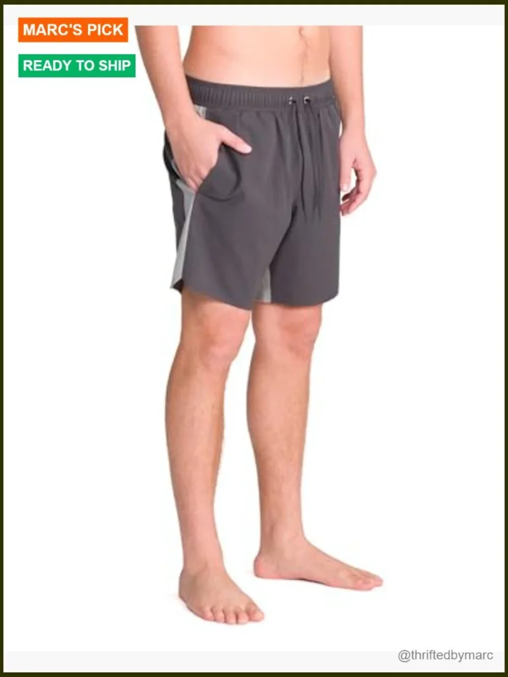 XXL Hybrid Swim Shorts with Compression Liner, UPF 50+, Elastic Waist